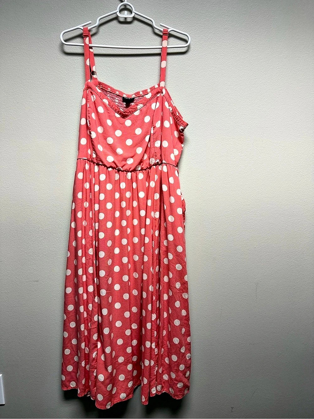 Torrid Ruffle Strap Tiered Midi Dress Pink & White Size 2
